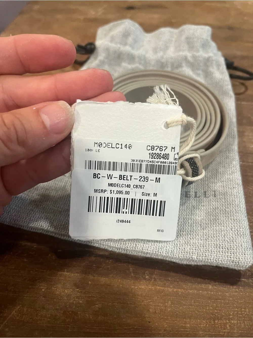 BRUNELLO CUCINELLI Monili-detail suede belt ***NWT